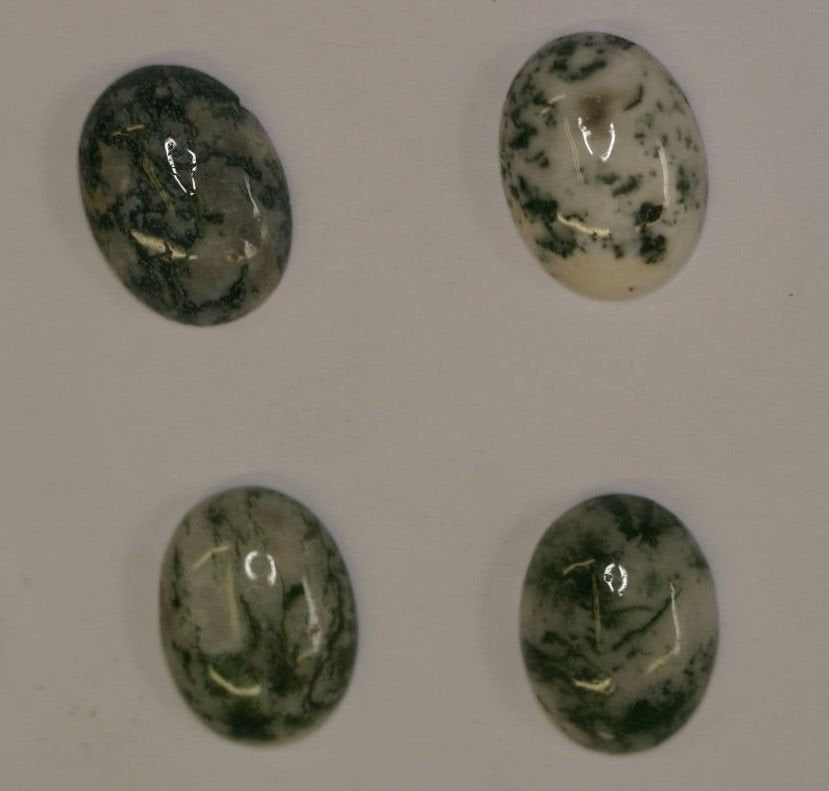 Lot of 2 Tree Agate Oval Cabochon High Quality 12x16 13x18 15x20 Gemstones