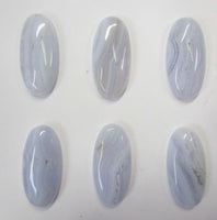 12x25mm 25x12mm Natural Blue Lace Agate Long Oval Cabochon High Quality Gemstones US SELLER