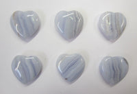 20mm Heart Shape Natural Blue Lace Agate Gemstones for Pendant High Quality Gemstones US SELLER