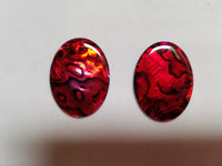 Natural Paua Shell Red Oval Cabochon High Quality 18x25mm 22x30mm 30x40mm Gemstones US SELLER