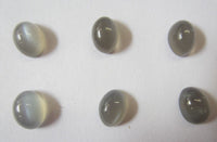 2pcs Natural Grey Gray Moonstone Oval Cabochon High Quality Gemstones 6x8mm US SELLER