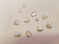 Natural Rainbow Moonstone Rectangle Calibrated Cabochon High Quality 6x8mm 7x9mm 9x11mm 10x12mm Gemstones