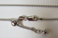 1.7mm Solid 925 Sterling Silver Adjustable Oxidized Popcorn Necklace Chain up to 30"