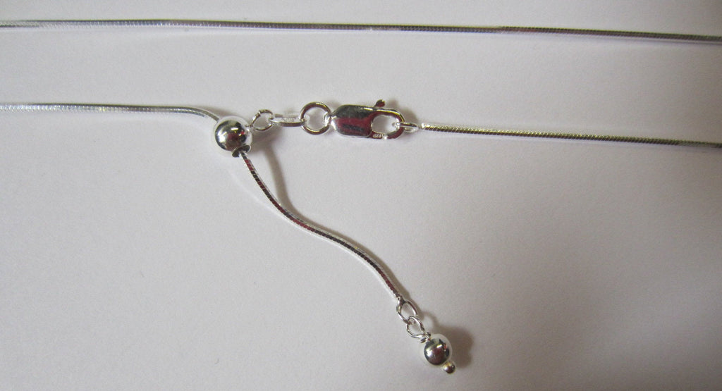 1mm Solid 925 Sterling Silver Adjustable 8-Sided Snake Necklace Chain up to 22" Jewelry