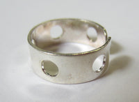 Solid 925 Sterling Silver Adjustable Toe Ring Round Holes Design Jewelry