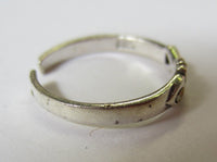 Solid 925 Sterling Silver Adjustable Toe Ring Fish Design with Clear CZ Jewelry