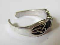 Sterling Silver Adjustable Toe Ring Celtic Design with CZ Stone Solid 925 Jewelry