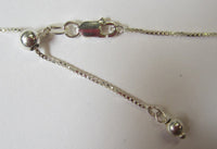 1mm Solid 925 Sterling Silver Adjustable Box Necklace Chain up to 22" Jewelry
