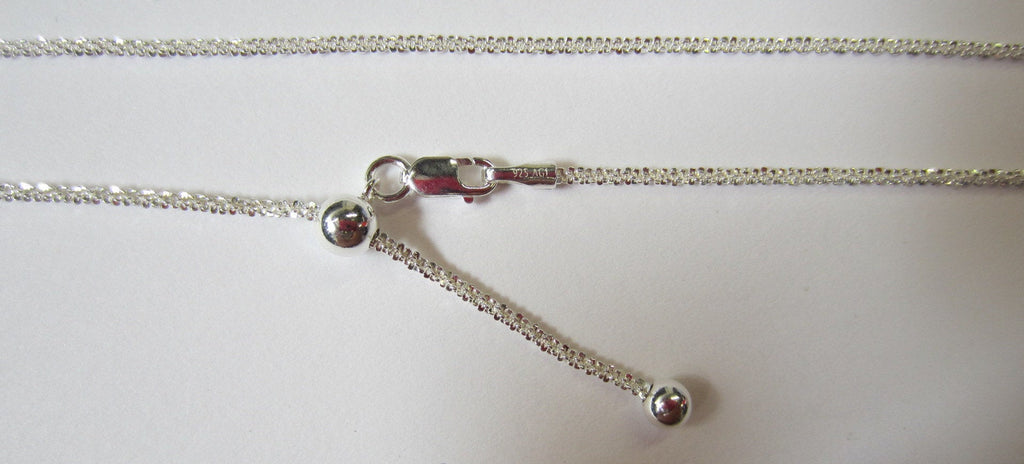 1.5mm Solid 925 Sterling Silver Adjustable Criss Cross Chain Necklace up to 22" Jewelry