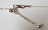 1.5mm Solid 925 Sterling Silver Adjustable Criss Cross Chain Necklace up to 22" Jewelry