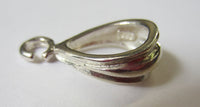 1pc Extra Large Heavy Sterling Silver Solid Bail with Open Ring 25mm x 12.8mm