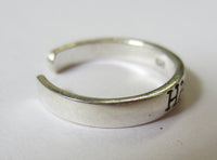 3.2mm Sterling Silver Adjustable Toe Ring HAWAII Design Oxidized Jewelry
