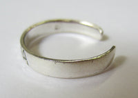 3.4mm Sterling Silver Adjustable Toe Ring ALOHA Design Oxidized Jewelry