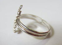 Solid 925 Sterling Silver Adjustable Toe Ring Double Ring Flower Design Jewelry