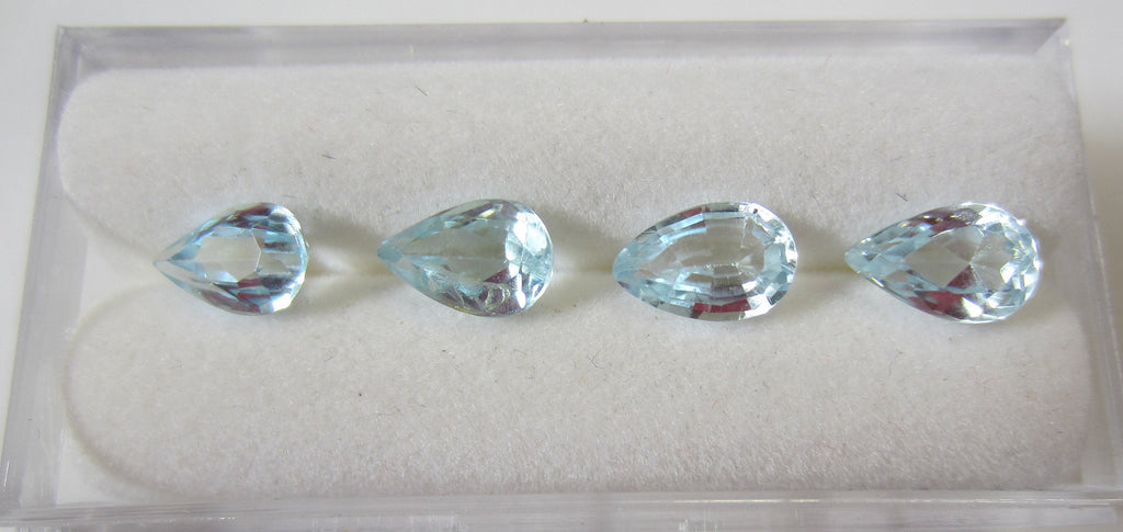 2pcs 5x8mm Natural Sky Blue Topaz Pear Faceted Gemstones Gems FREE Gem Jar Jewelry