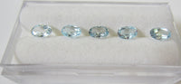 5pcs 6x8mm Natural Sky Blue Topaz Oval Faceted Gemstones Gems FREE Gem Jar Jewelry