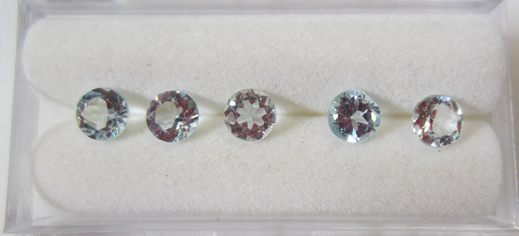 5pcs 3mm Natural Sky Blue Topaz Round Faceted Gemstones Gems FREE Gem Jar Jewelry