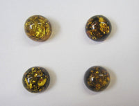 2pcs 8mm Natural Green Amber Round Cabochon High Quality Gemstones Jewelry