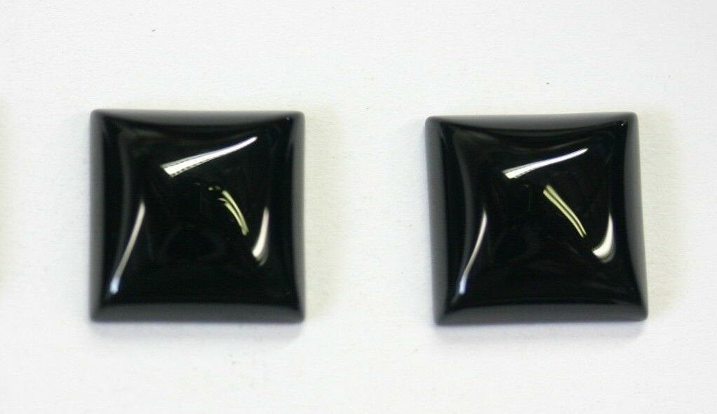 4pcs 16mm Black Onyx Calibrated Square Cabochon Cab Gems Gemstones US SELLER