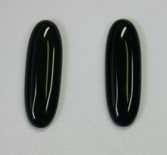 4pcs 7x30mm Black Onyx Calibrated Long Oval Cabochon Cab Gems Gemstones US SELLER