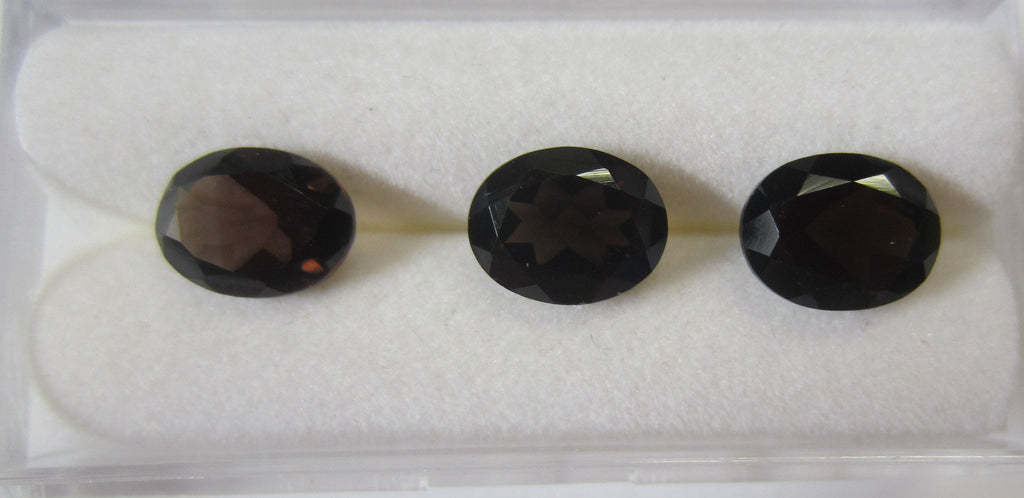 5pcs 9x11mm Natural Smoky Quartz Oval Faceted Gemstones Gems FREE Gem Jar Jewelry