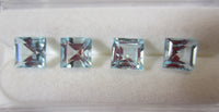 5pcs 6mm Natural Sky Blue Topaz Square Faceted Gemstones Gems FREE Gem Jar Jewelry
