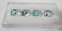 5pcs 4mm Natural Sky Blue Topaz Square Faceted Gemstones Gems FREE Gem Jar Jewelry
