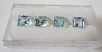 5pcs 3mm Natural Sky Blue Topaz Square Faceted Gemstones Gems FREE Gem Jar Jewelry