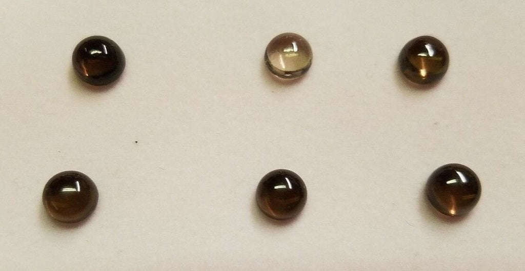 2pcs 6mm Natural Smoky Quartz Round Cabochon Cab Gemstones Gems Jewelry