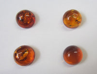 2pcs 8mm Natural Orange Amber Round Cabochon High Quality Gemstones Jewelry