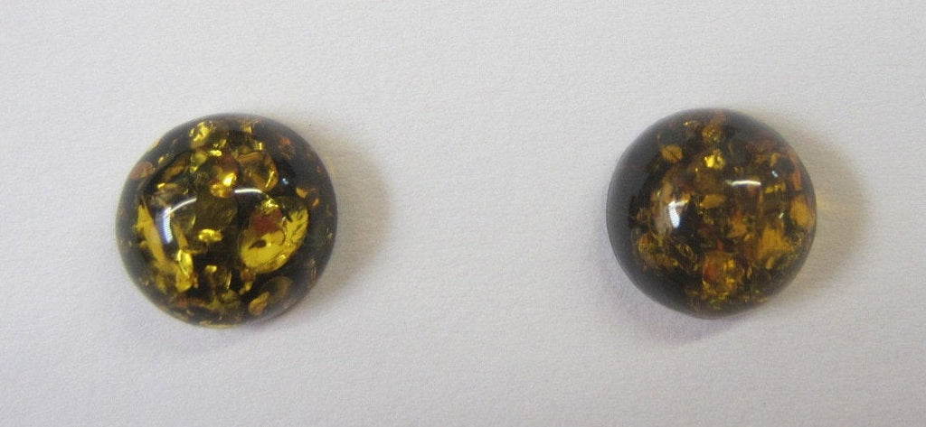 2pcs 6mm Natural Green Amber Round Cabochon High Quality Gemstones Jewelry