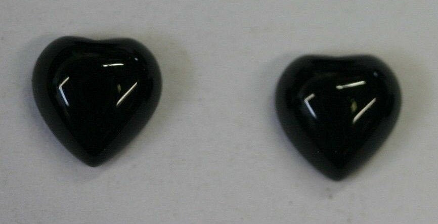 4pcs 12mm Black Onyx Calibrated Heart Cabochon Cab Gems Gemstones US SELLER