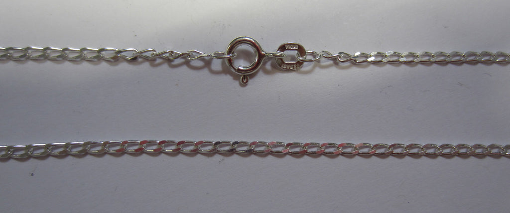 16" 1.8mm Solid .925 Sterling Silver Long Curb Light Pendant Chain Necklace Jewelry 83118