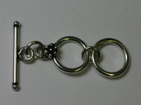 10mm Solid 925 Sterling Silver Ring Bar Adjustable Toggle Clasp Double Ring Necklace Bracelet