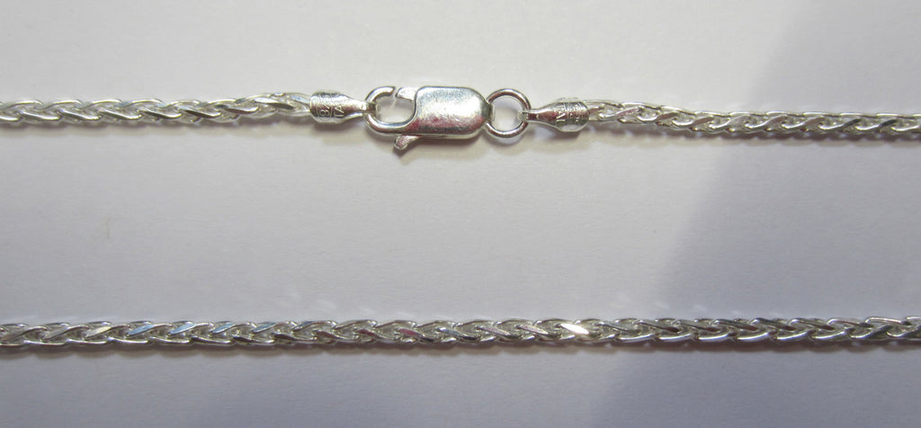 20" 2.7mm Solid .925 Sterling Silver Diamond Cut Wheat Chain Necklace Made in Italy 80627
