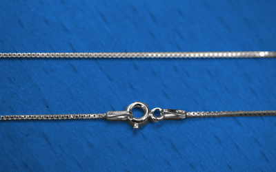 Solid Sterling Silver Italian Made .9mm Box Chain Made in Italy 20" Stamped 925