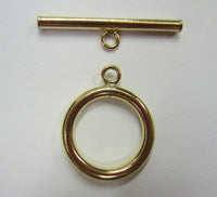 15mm 14K Yellow Gold Filled Plain Tube Ring Bar Clasp Toggle Jewelry Made in USA