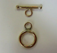 12mm 14K Yellow Gold Filled Plain Tube Ring Bar Clasp Toggle Jewelry Made in USA