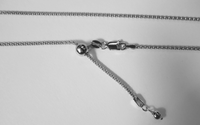 1.7mm Solid 925 Sterling Silver Adjustable Oxidized Popcorn Necklace Chain up to 22"
