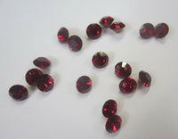10pcs 6mm Faceted AB Ruby Glass Rhinestones Foiled Pointed Back High Quality