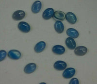 10pcs 4x6mm Natural Blue Onyx Calibrated Oval Cabochon Gemstones Gems Jewelry
