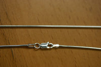 1.6mm Solid .925 Sterling Silver Round Snake Necklace Made in Italy Lobster Claw