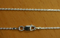 1.4mm Solid .925 Sterling Silver Diamond Cut Rope Chain Necklace Made in Italy