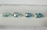 5pcs 4x6mm 6x4mm Natural Sky Blue Topaz Rectangle Faceted Gemstones Jewelry Gems
