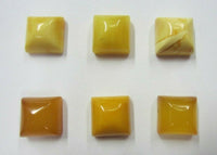 12mm Natural Calibrated Square Butterscotch Amber Cabochon Gemstones Jewelry