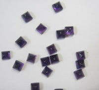 2pcs African Amethyst Square Cabochon High Quality Gemstones 4mm 5mm 6mm 7mm 8mm