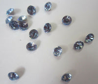 10pcs 6mm Faceted AB Aquamarine Glass Rhinestones Foiled Pointed Back