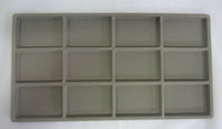 3pcs Grey Flocked Compartment Display Slots Inserts for Jewelry Cases and Trays