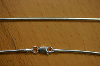 1.9mm Solid 925 Sterling Silver Round Snake Necklace Made in Italy Lobster Claw