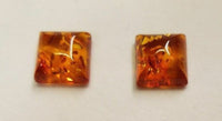 2pcs 4mm Natural Baltic Amber Calibrated Square Cabochon Gemstones Jewelry